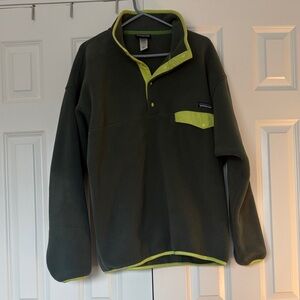 Patagonia Olive Fleece with Lime Trim